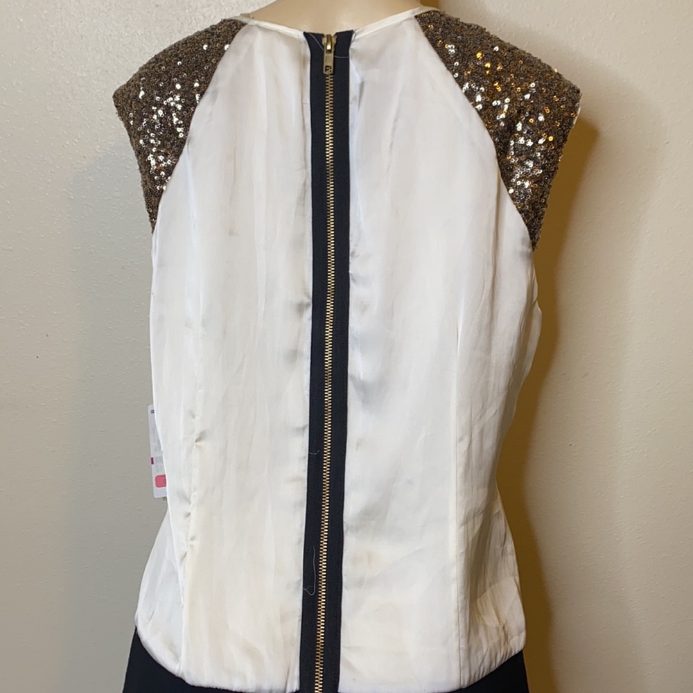 GB SEQUIN BLACK  IVORY BRONZE DRESS SZ 10 - Picture 5 of 8